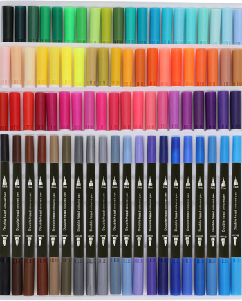 80 Marcadores De Doble Punta Tipo Pincel Colores