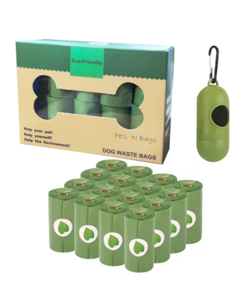 Bolsas Ecologica Desecho De Mascotas 16 Rollos De 15 Bolsas