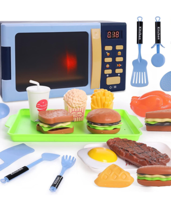 Horno Microondas De Juguete Más Accesorios Luz Y Sonido
