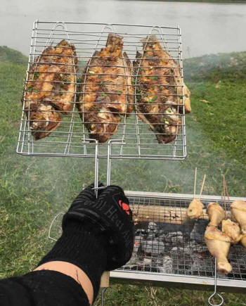 Parrilla Rejilla Doble Barbacoa Asados Carnes Pescado